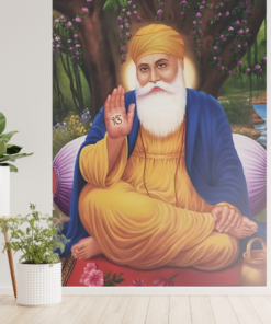Guru Nanak Dev Ji Portrait Wall Mural – Sikhism Religious Decor