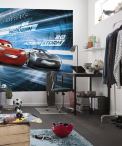 Disney Pixar Cars Wall Mural – Lightning McQueen vs. Jackson Storm Racing Battle