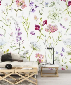 Soft Flower Pattern Wall Mural – Elegant Floral Wall Decor
