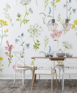 Soft Color Flowers Wall Mural – Delicate Floral Elegance