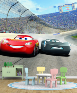 Disney Pixar Cars Wall Mural – Lightning McQueen vs. Jackson Storm Piston Cup Race