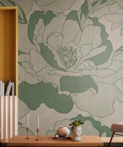 Oversized Floral Line Art Wallpaper