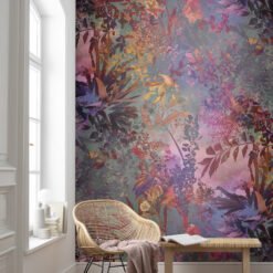 Tropical Bloom Explosion Wall Mural – Colorful Floral Jungle Wallpaper