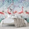 Tropical Flamingo Bloom Wallmural