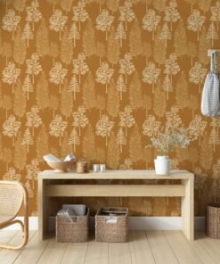 Gold Forest Pattern Wallpaper Wallmural
